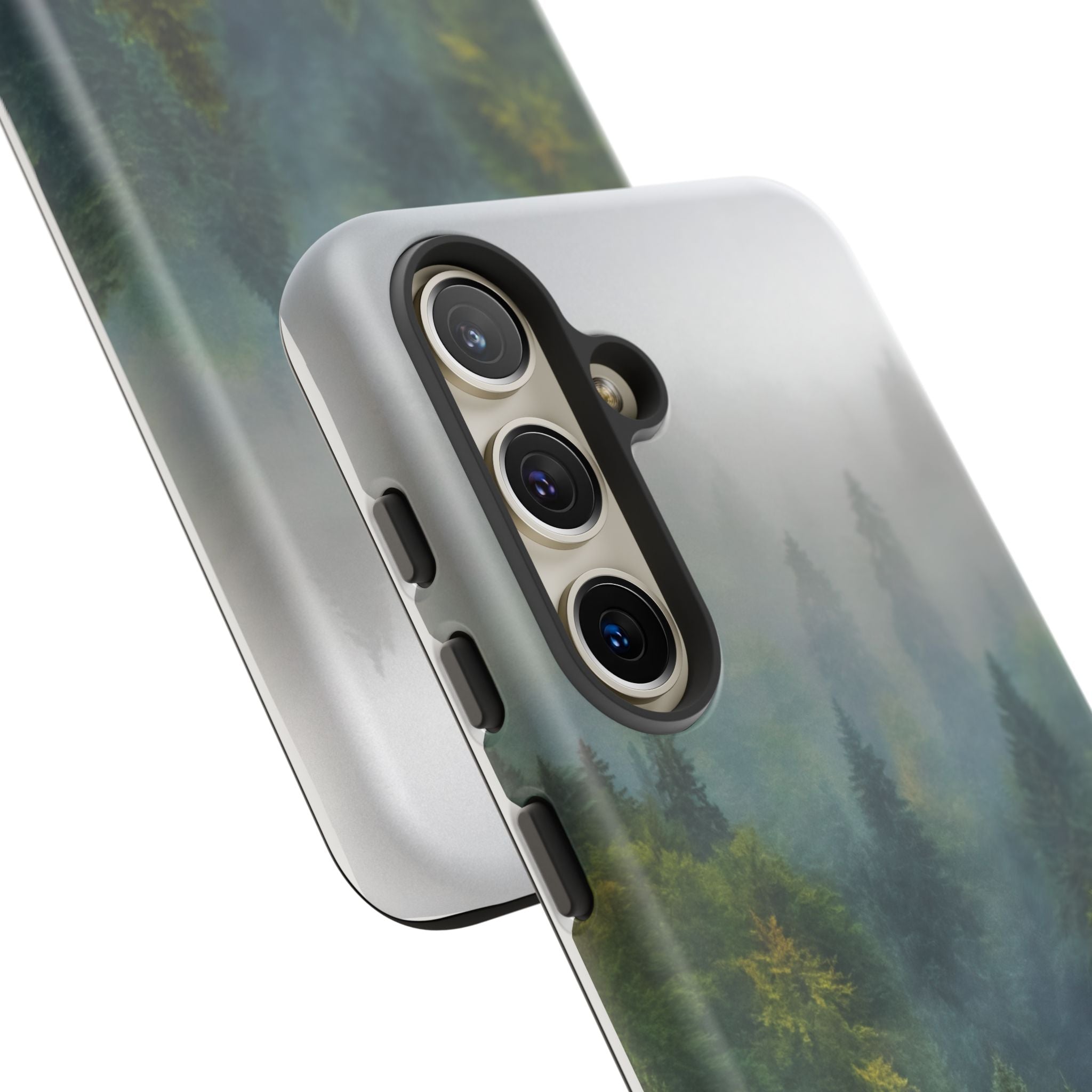 Forest Mist Phone Case — Rainy Mountain Landscape Protective Cover