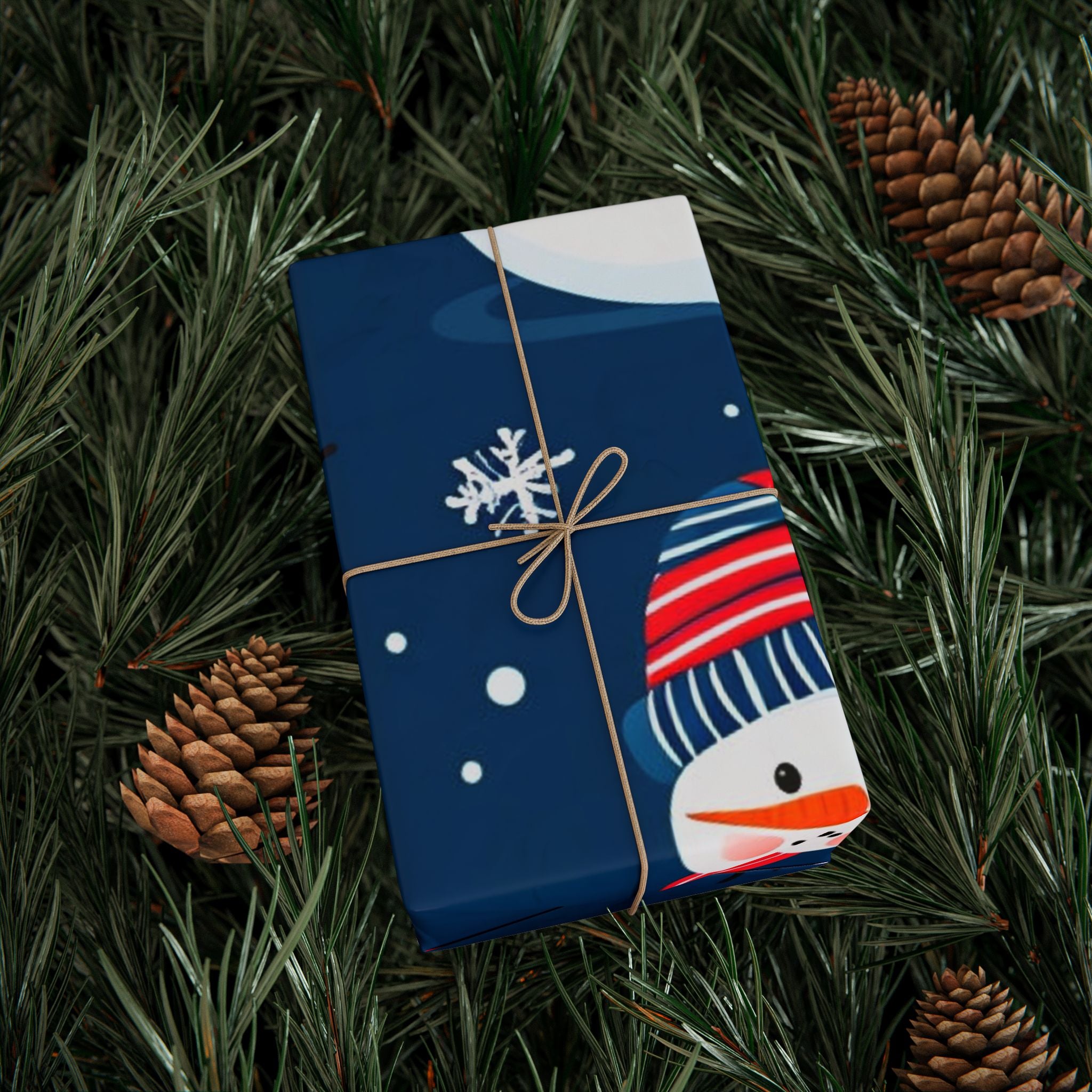 Snowman Pattern Wrapping Paper — Festive Christmas Gift Wrap