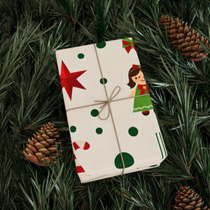 Christmas Stocking & Ornament Wrapping Paper Roll — Festive Red Green Holiday Gift Wrap