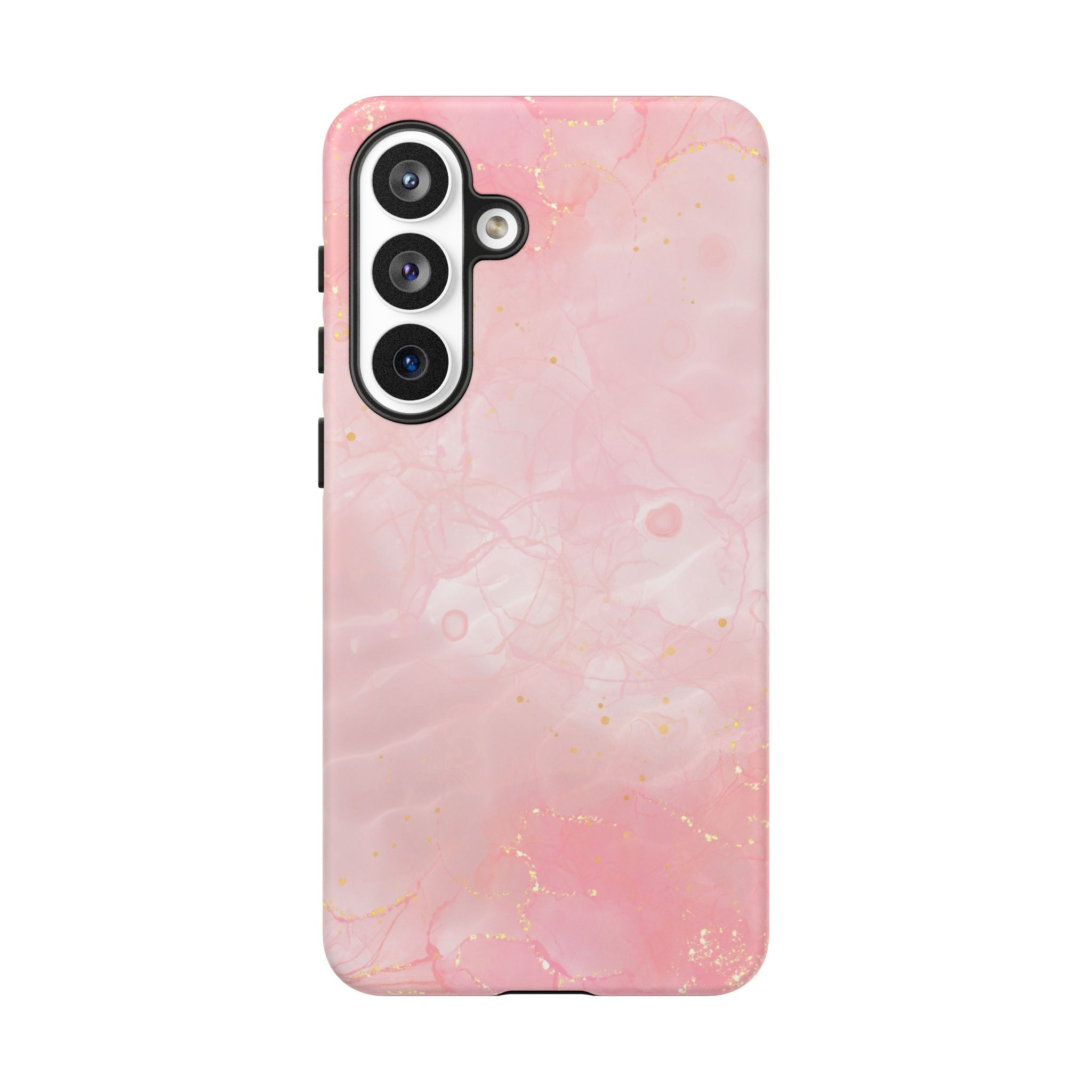 Pink Marble Tough Phone Case — Protective iPhone Cover with Gold Vein Design