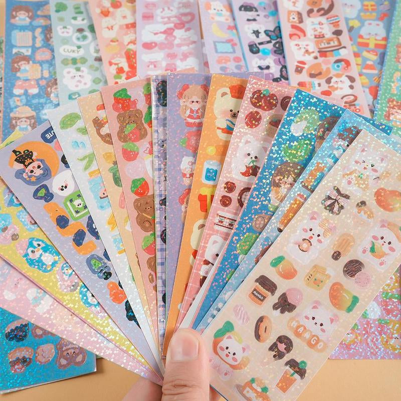 200Pcs/Pack Cute Cartoon Patterns Sticker, Multipurpose Self Adhesive Stickers for DIY Craft, Decoration, Hand Account