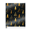 Gold Christmas Trees Wrapping Paper — Elegant Black & Gold Holiday Gift Wrap