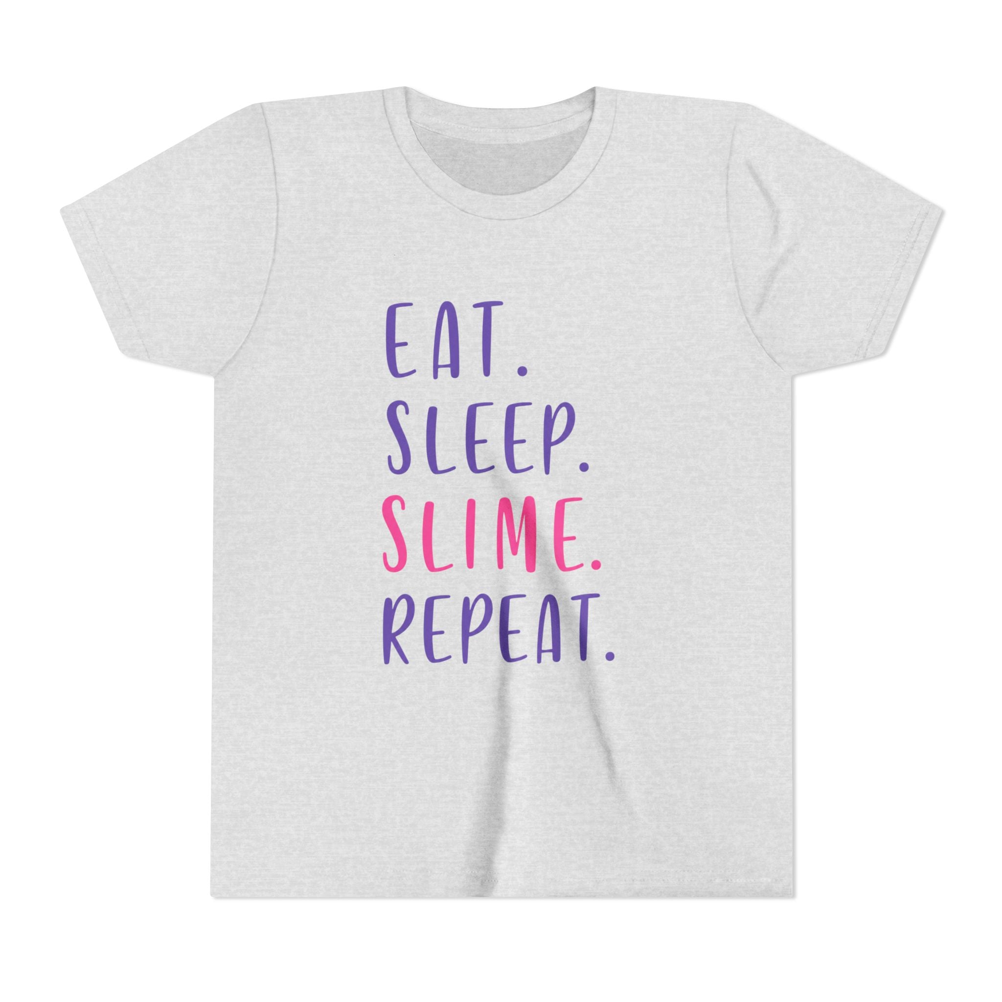 Youth Tee — "Eat. Sleep. Slime. Repeat." Kids Graphic Shirt