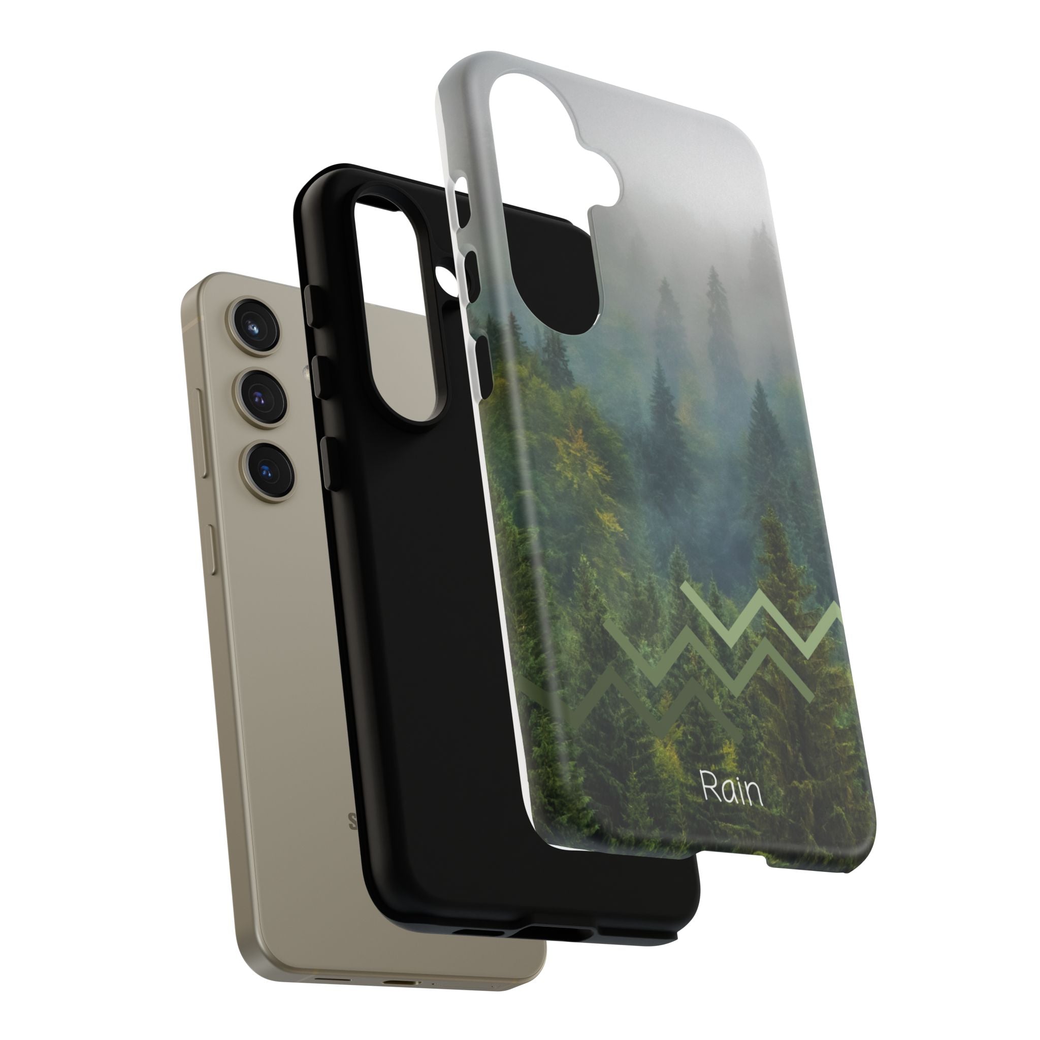 Forest Mist Phone Case — Rainy Mountain Landscape Protective Cover
