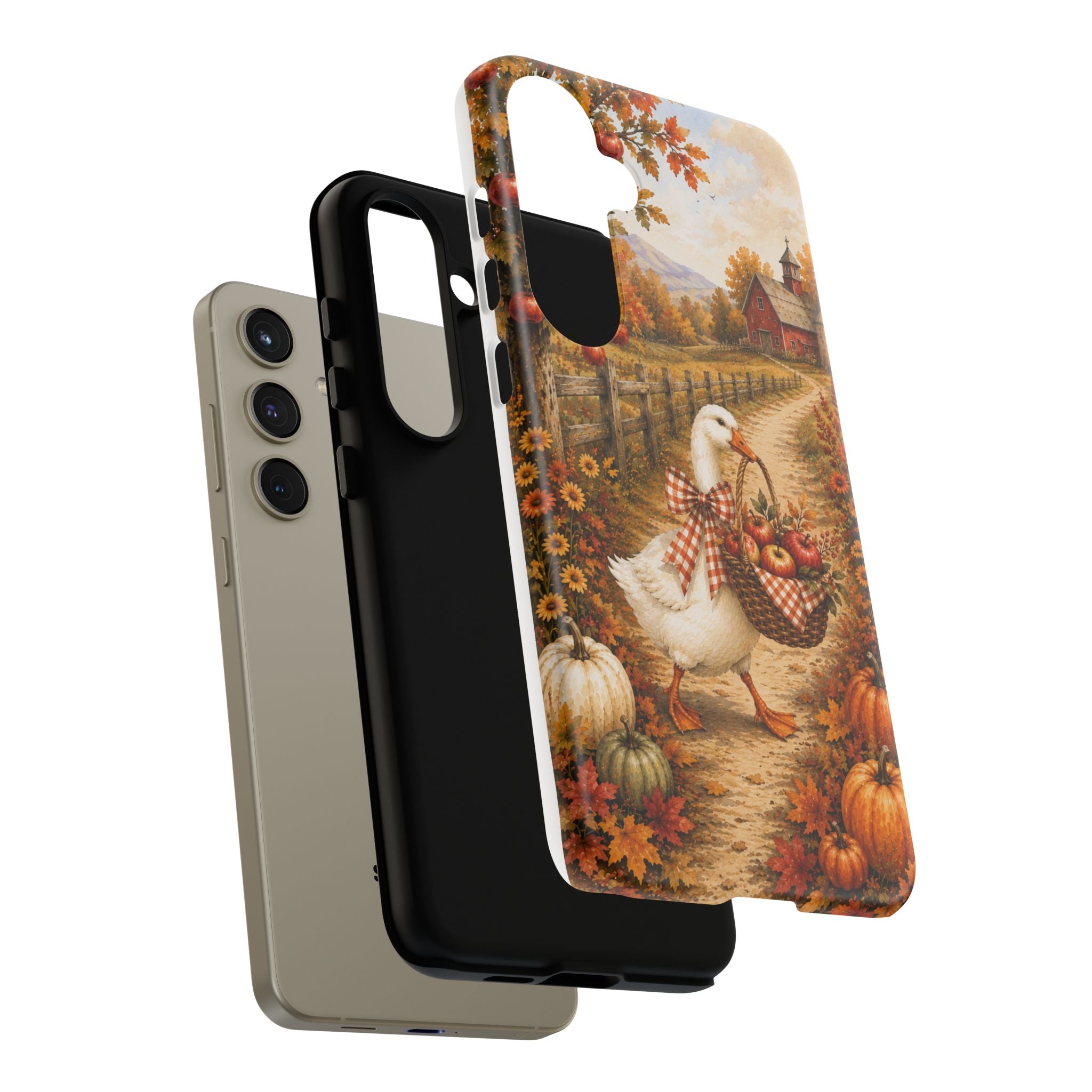 Autumn Cozy Phone Case — Fall Pumpkins, Coffee & Books Pattern