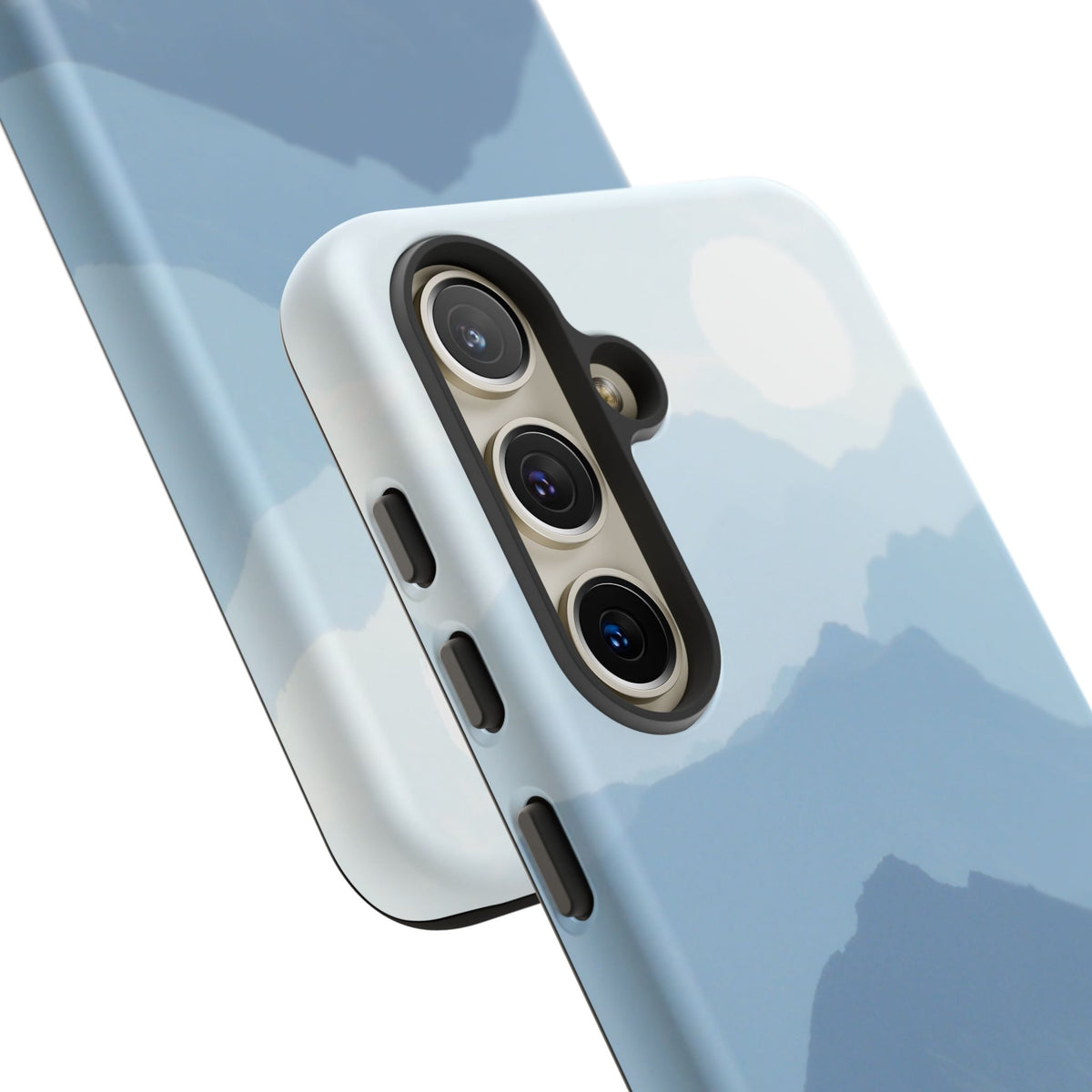 Mountain Sunrise Tough Phone Case — Blue Layered Peaks Protective Cover