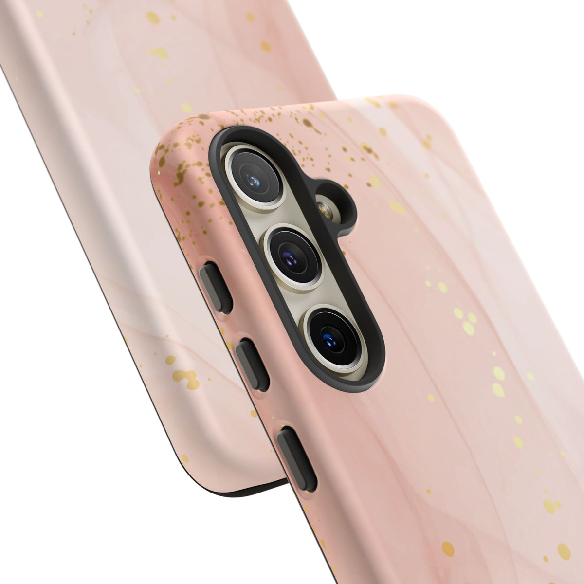Rose Gold Marble Tough Case – Pink Marble Phone Case with Gold Glitter Accents