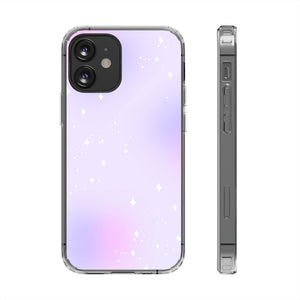 Clear Magnetic Phone Case — Pastel Purple Galaxy with Sparkle