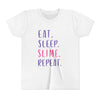 Youth Tee — "Eat. Sleep. Slime. Repeat." Kids Graphic Shirt