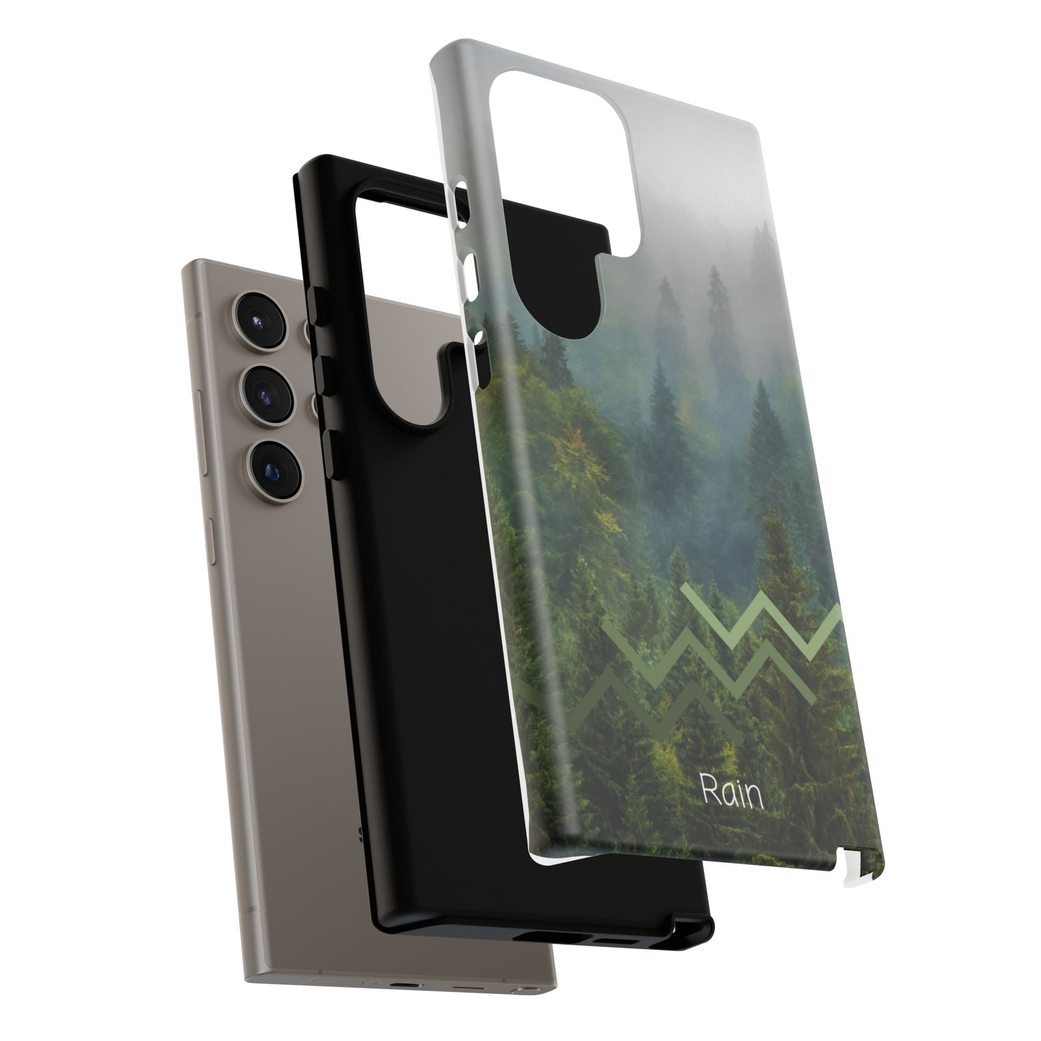 Forest Mist Phone Case — Rainy Mountain Landscape Protective Cover