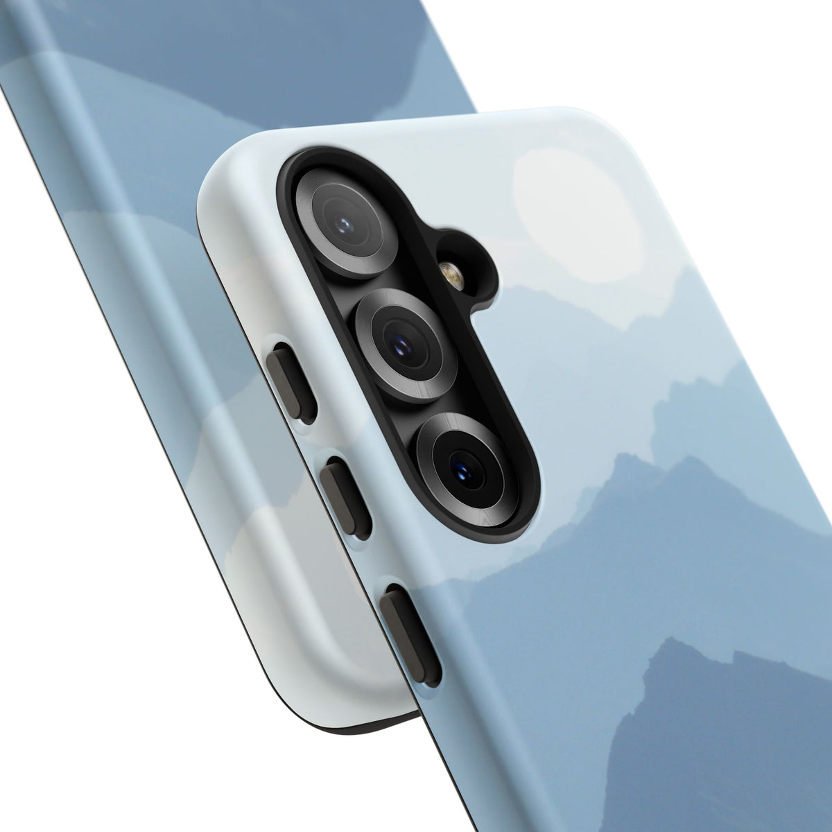 Mountain Sunrise Tough Phone Case — Blue Layered Peaks Protective Cover