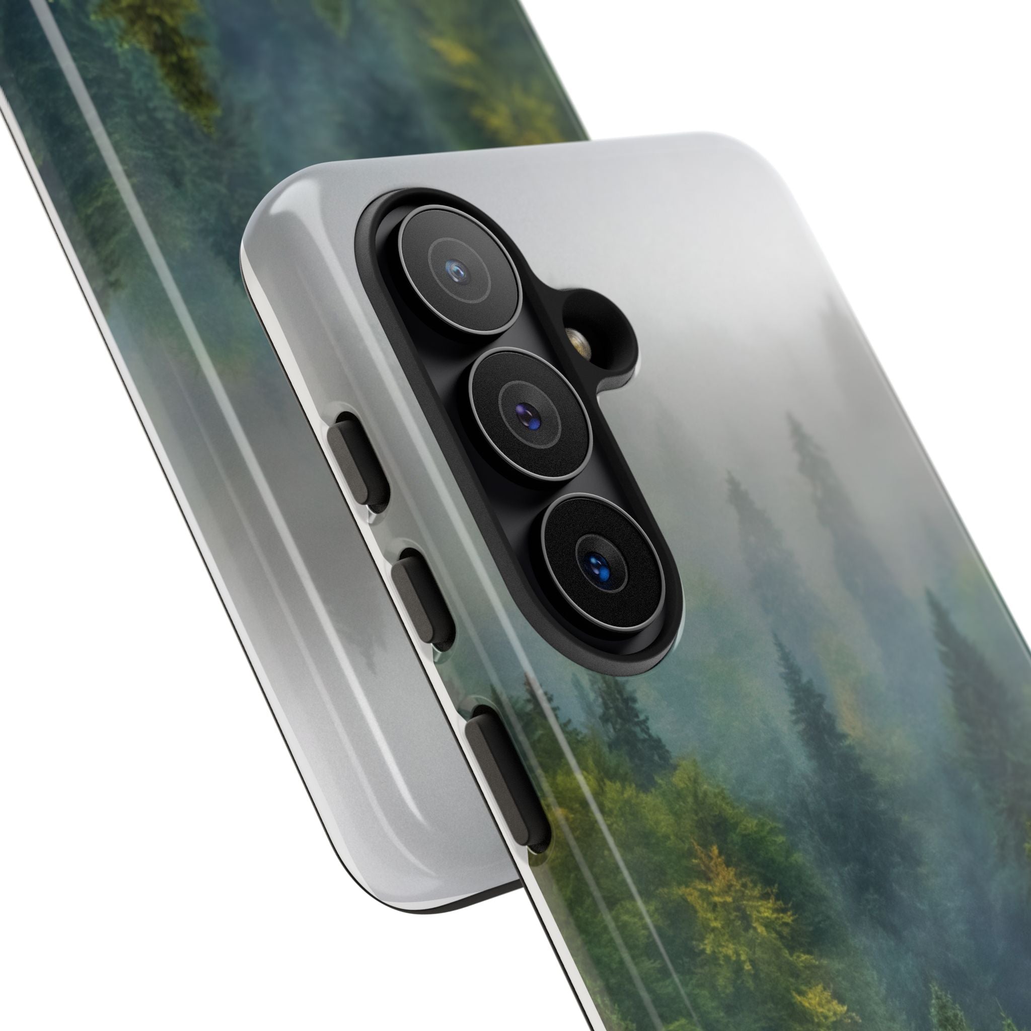 Forest Mist Phone Case — Rainy Mountain Landscape Protective Cover