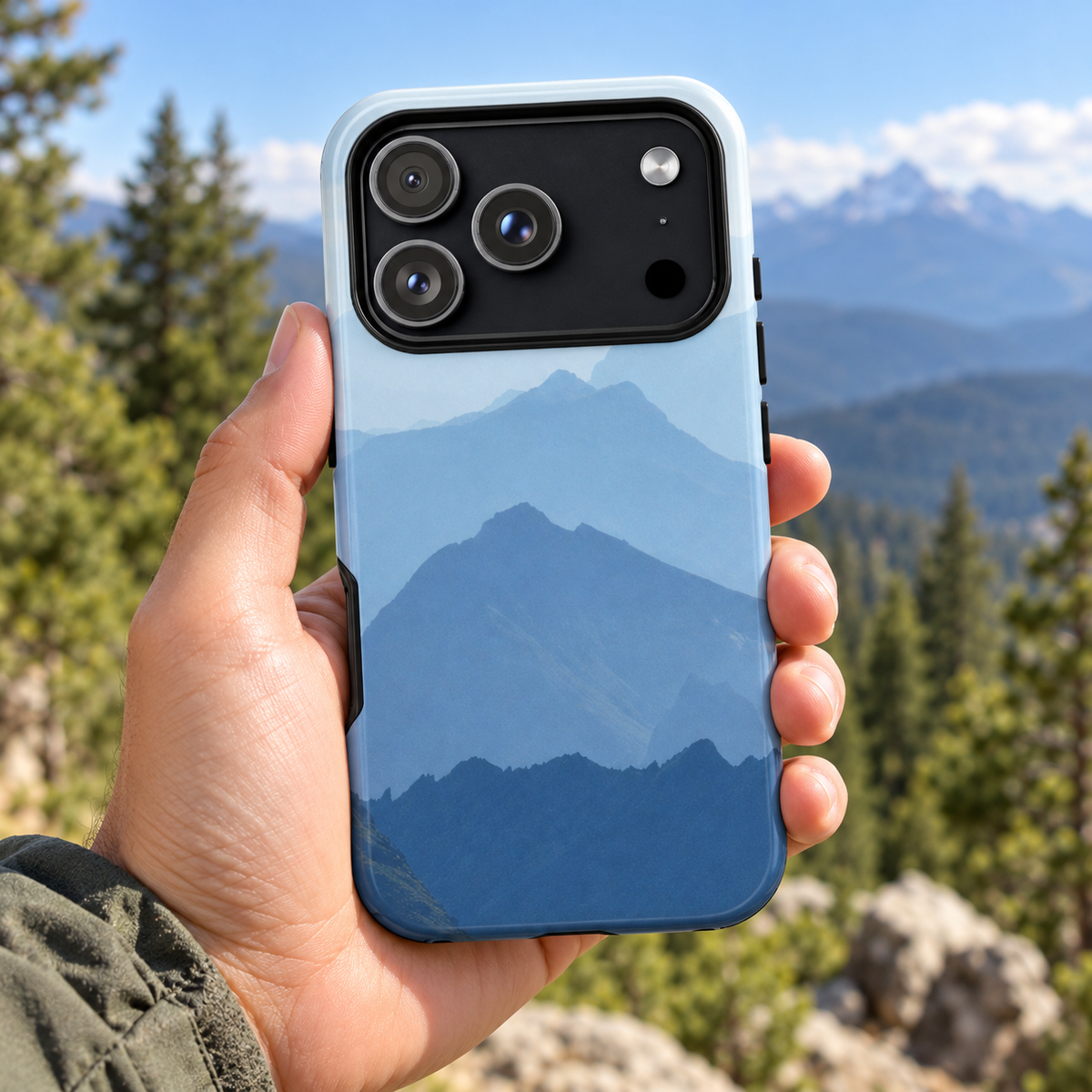 Mountain Sunrise Phone Case | Blue Mountain Landscape Tough Case