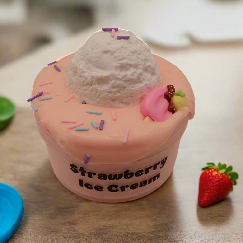 Strawberry Ice Cream Slime-DIY Clay Kit