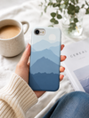 Mountain Sunrise Tough Phone Case — Blue Layered Peaks Protective Cover