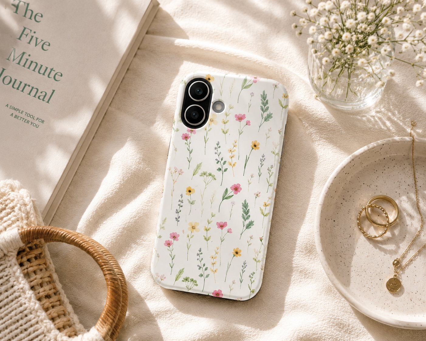 Floral Meadow Snap Case — Delicate Wildflower Phone Cover