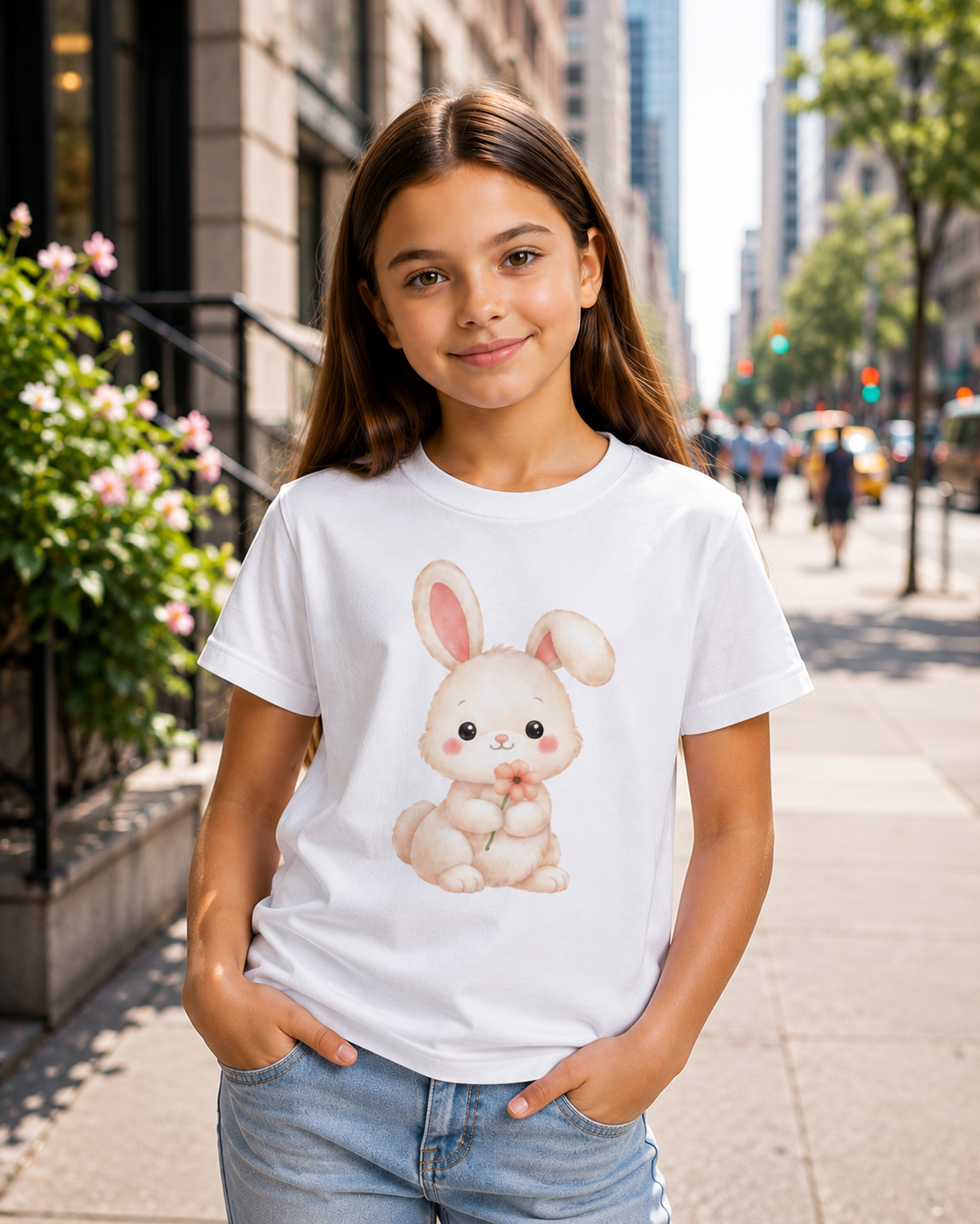 Cute Bunny Kids T-Shirt – Soft Cotton Graphic Tee