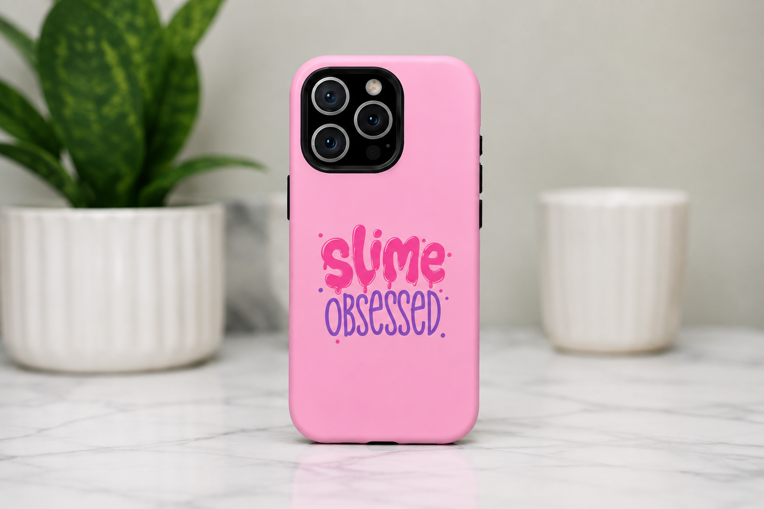 Slime Obsessed Pink Tough Phone Case