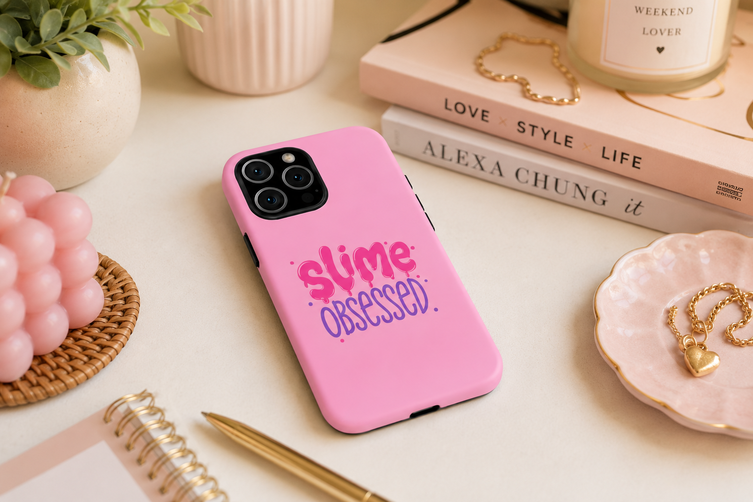 Slime Obsessed Pink Tough Phone Case