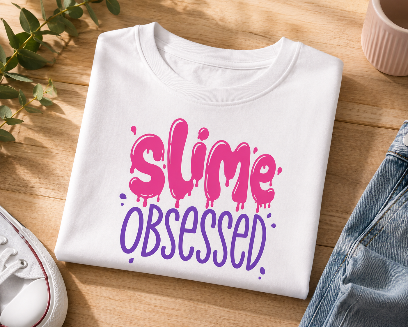 Youth Tee - "Slime Obsessed" Pink & Purple Graphic