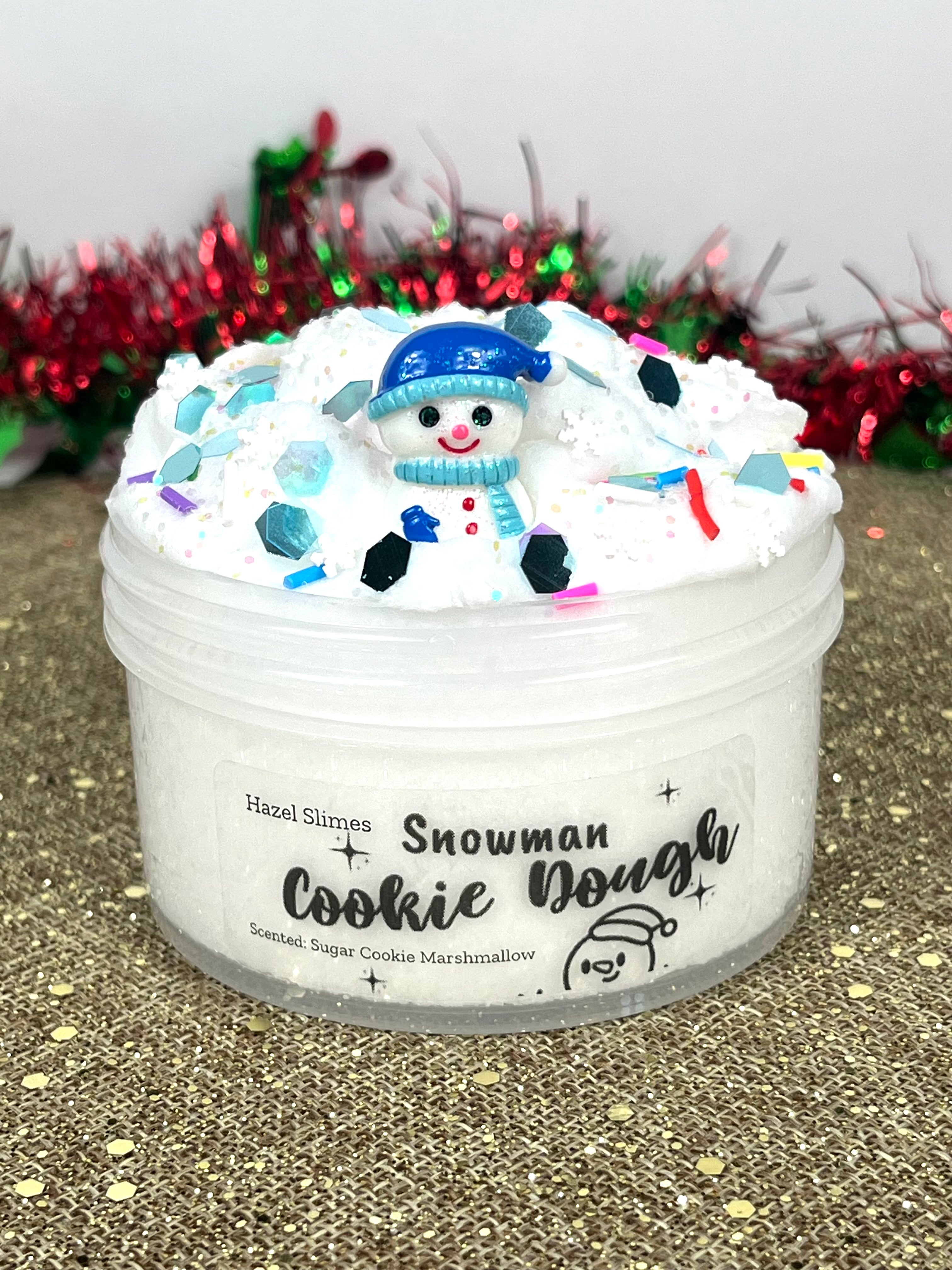 Snowman Cookie Dough Slime