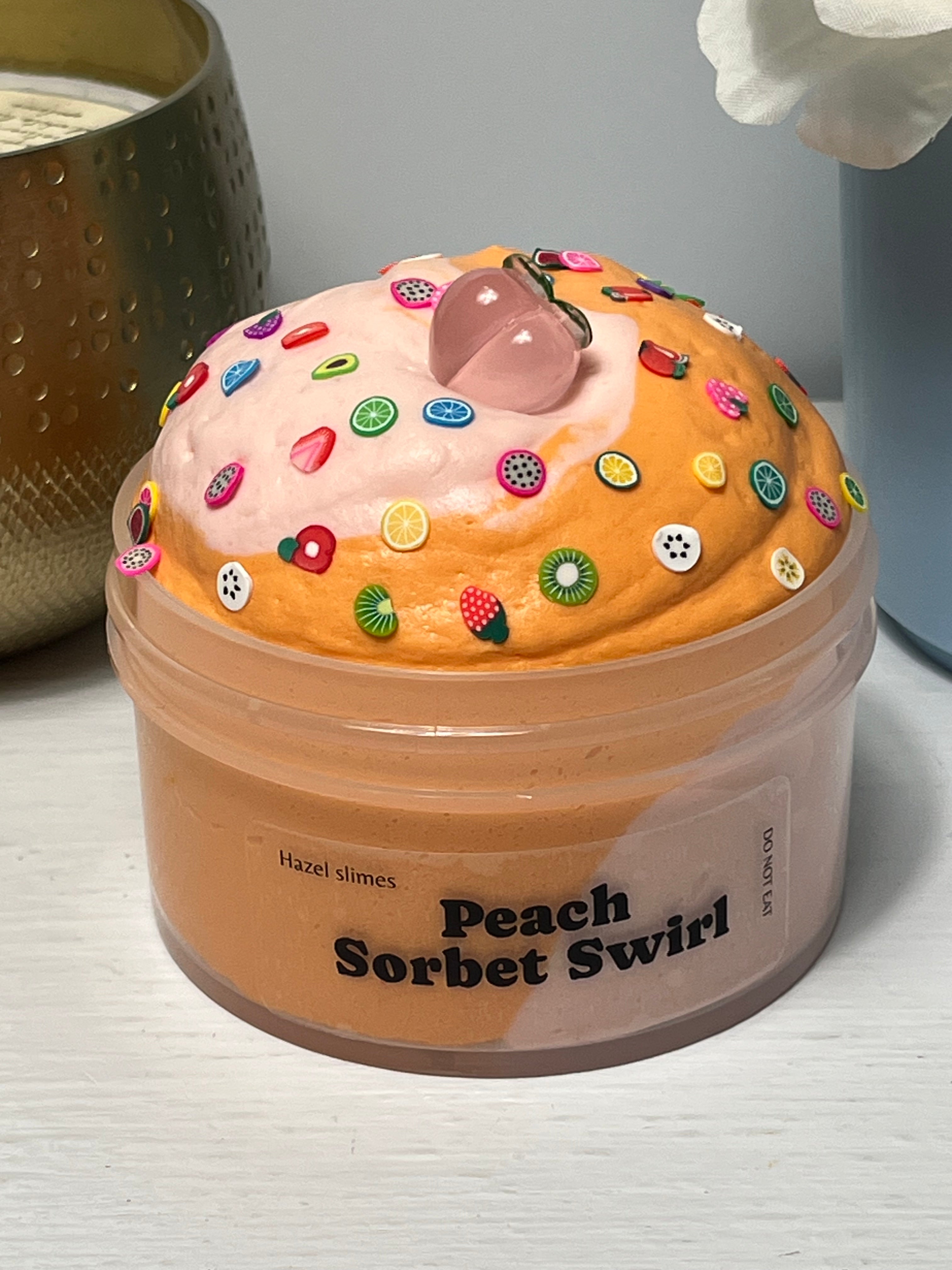 Peach Sorbet Swirl Slime