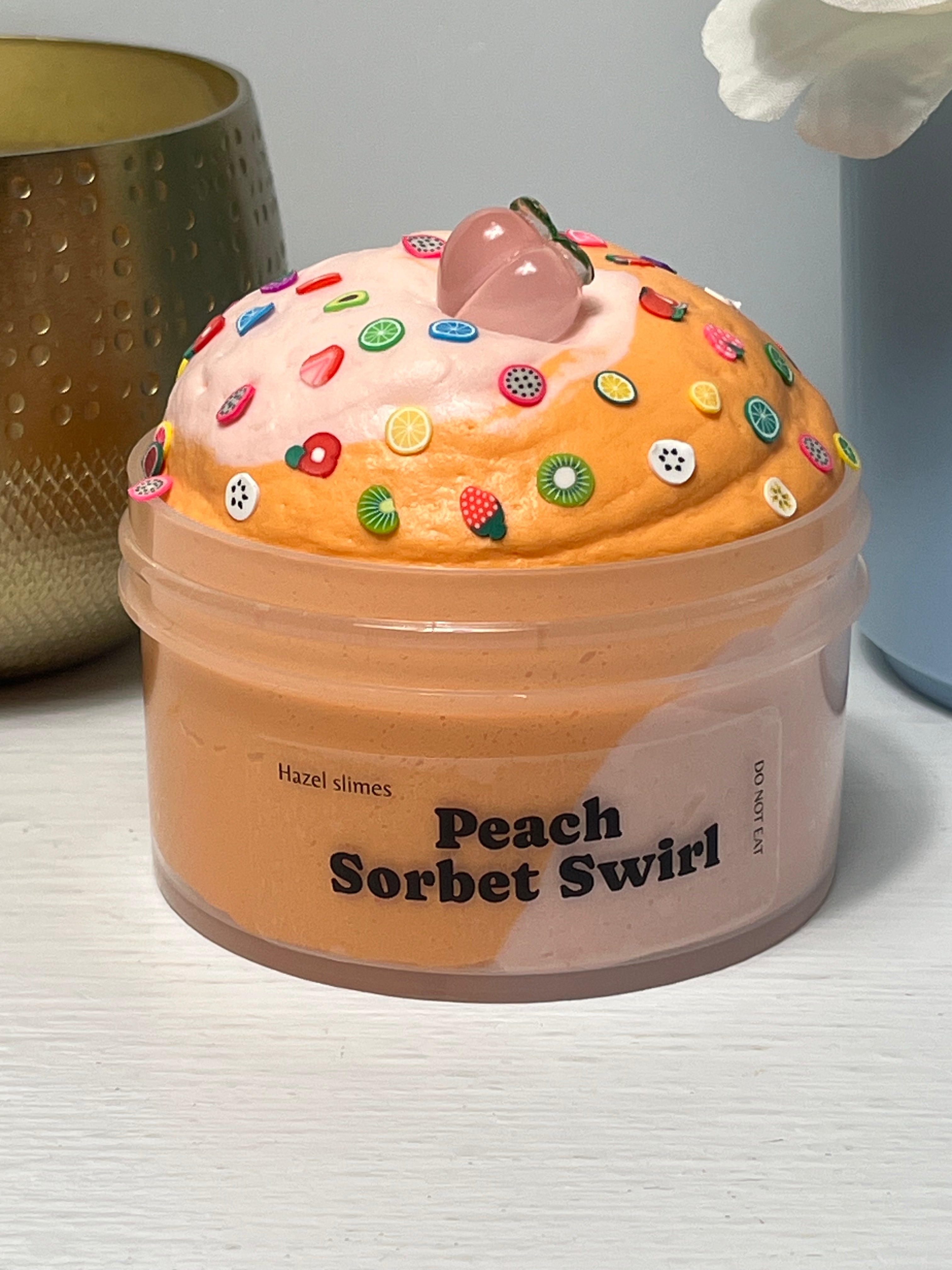 Peach Sorbet Swirl Slime