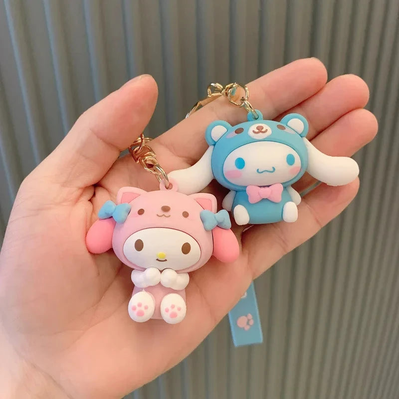 Kawaii Sanrio Kuromi Hello Kitty Cinnamoroll Keychain Cute Cartoon Car