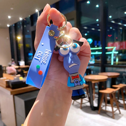 New Disney INSIDE OUT Keychain Cute Doll Bag Pendant Pvc Car KeyChain