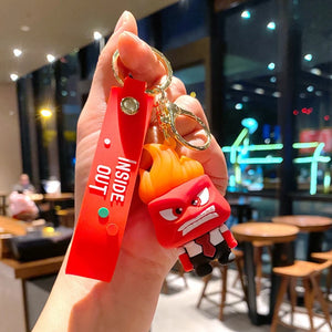 New Disney INSIDE OUT Keychain Cute Doll Bag Pendant Pvc Car KeyChain