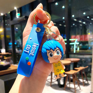 New Disney INSIDE OUT Keychain Cute Doll Bag Pendant Pvc Car KeyChain