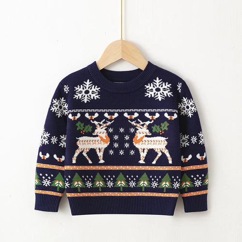 Christmas Sweaters Autumn Winter Kids Warm Pullover Baby Cartoon