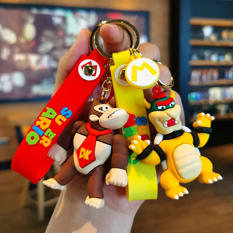 10styles Super Mario Keychain Mario Bros Luigi Toad Yoshi Bowser
