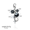 Hiphop Black Dice Billiards Keychain Y2K Lucky Dice Starburst Pendant