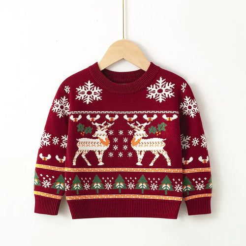 Christmas Sweaters Autumn Winter Kids Warm Pullover Baby Cartoon