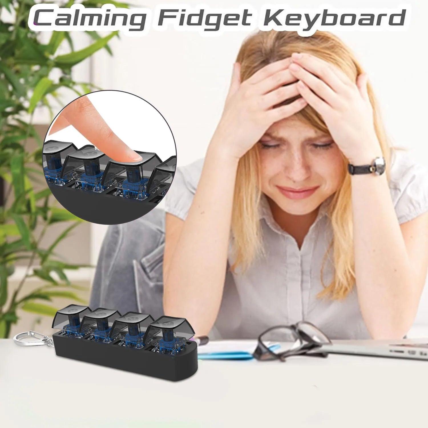 4Keys Finger Button Anti-stress Toys Mechanical Keyboard Keycaps
