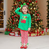 Girls Christmas Holiday Elf Stocking Top & Stripe Pants Outfit Set