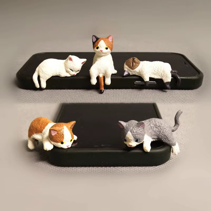 1Pc Car Center Console Decoration Ornaments Cute Kitten Action Figure Auto Dashboard Rearview Mirror Decoration Car Accessories