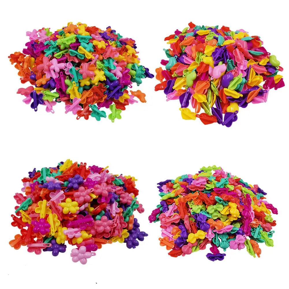 20 Pcs/Lots Big Colorful Flower Butterfly Heart Bow Hair Claw Hair Accessories Plastic Hairpin Hair Clip Barrettes for Girls