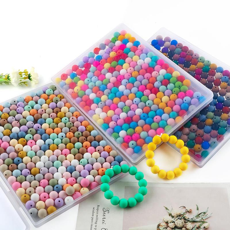12Mm Silicone Beads, 240Pcs/Box Mixed Color Beads for Keychain Making, Silicone Focal Beads for Pens, Silicone Beads for Crafts Making for Keychain Pendant, Pen Accessories